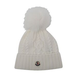 Moncler Women Logo Beanie With Pompon